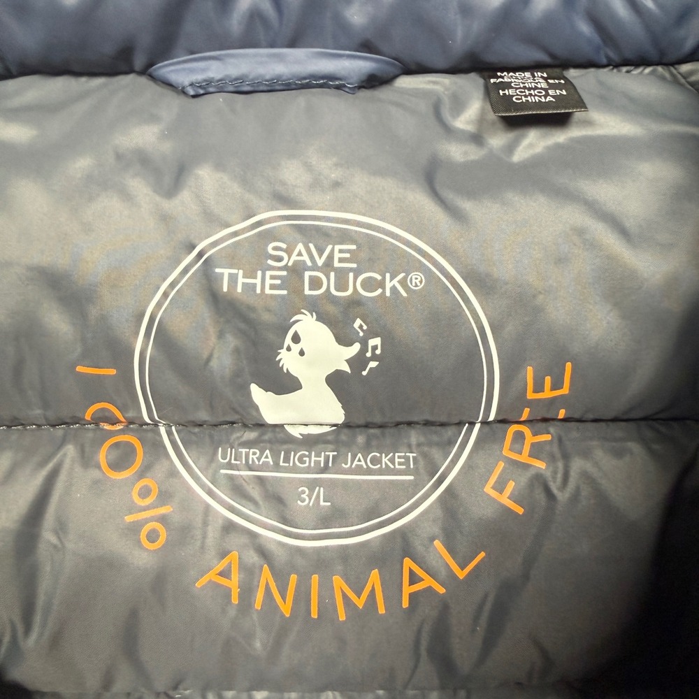 Save The Duck Ultra Light Jacket Puffer Vest Mens L Navy Blue Plumtech Gorpcore - Picture 4 of 11